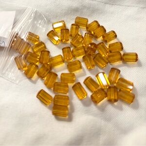 SWAROVSKI GOLD TOPAZ TUBULAR 1970’s Vintage Beads 9 x 6 mm lot of 144 💛💛💛